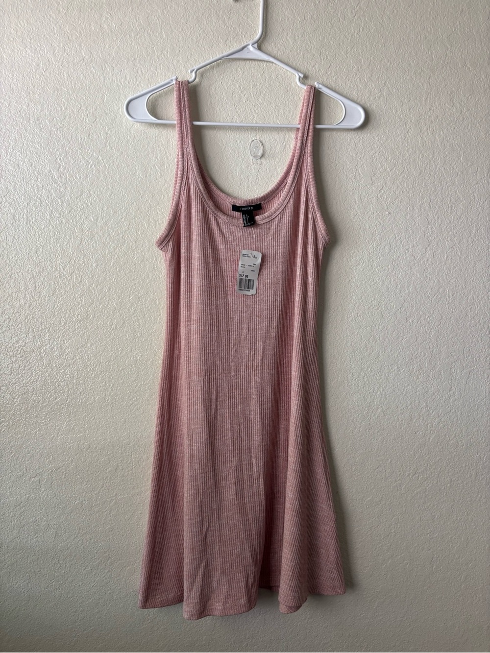 Forever 21 Dusty Pink Ribbed Tank Mini Dress